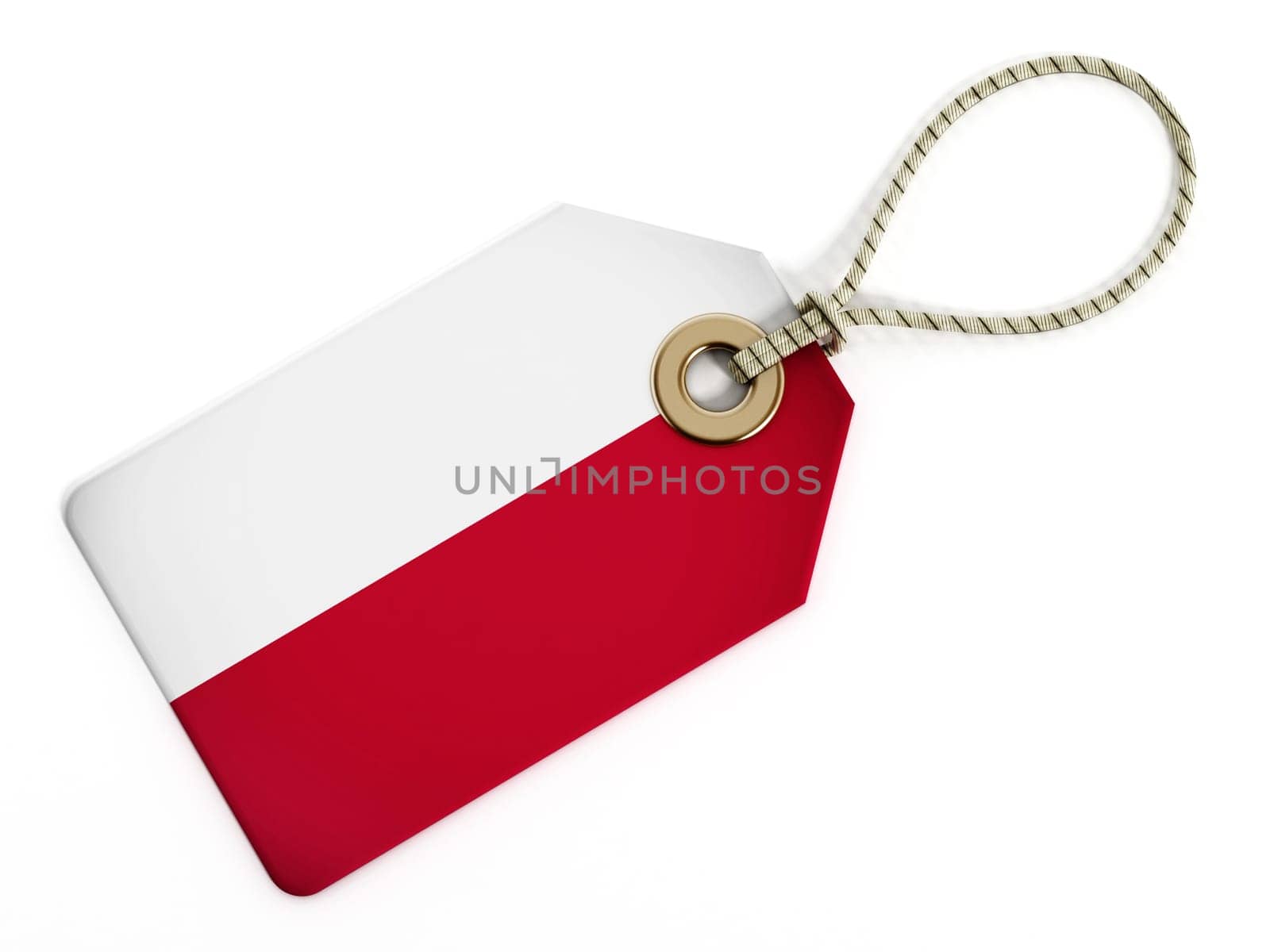 Poland flag on isolated tag.