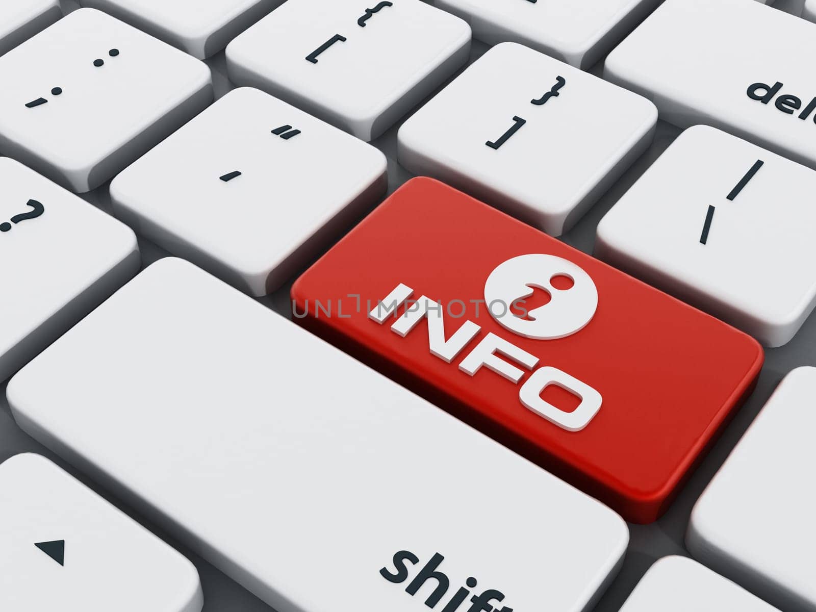 Red success key on computer keyboard