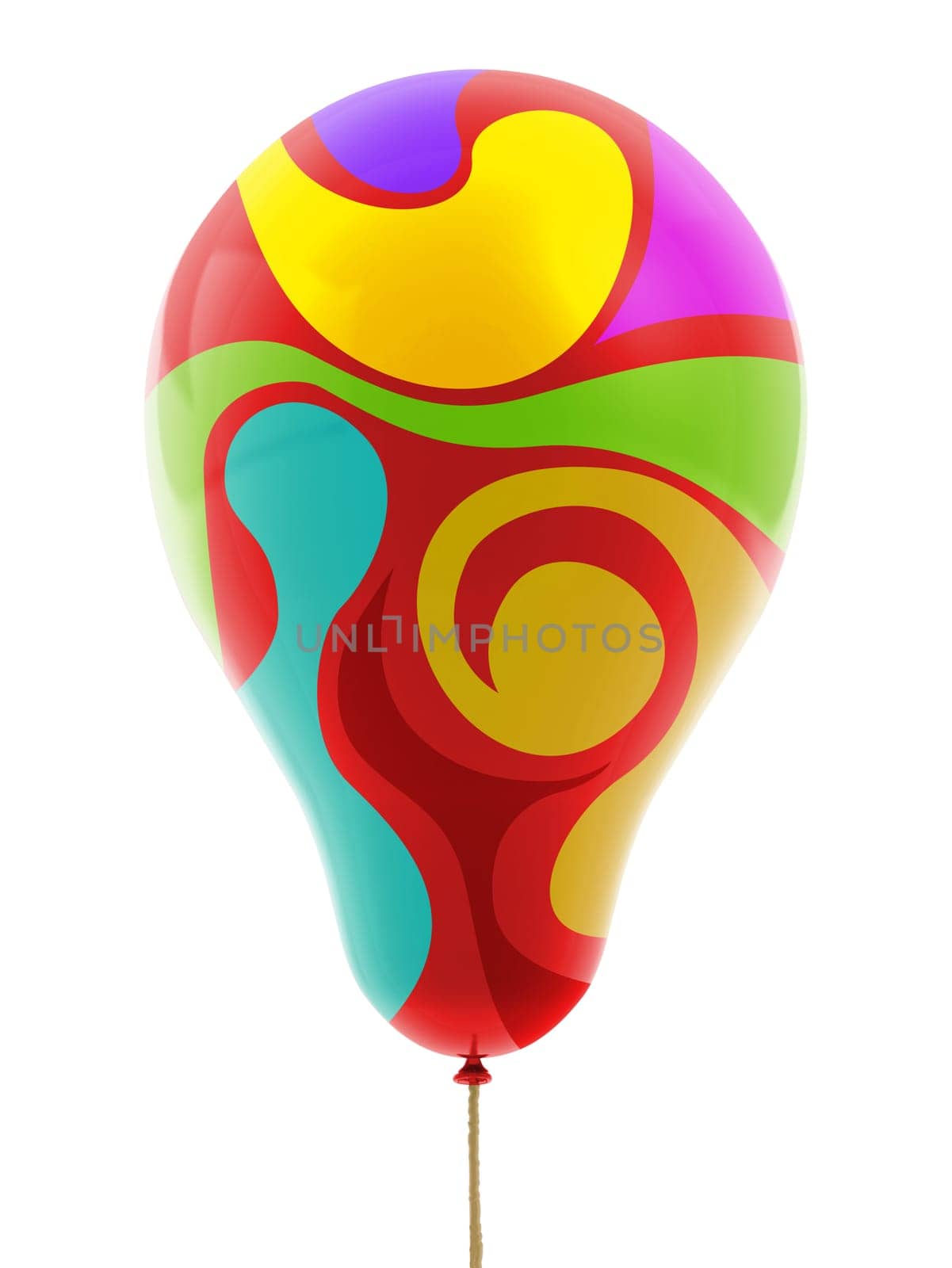 Multi colored balloon isolated on white background