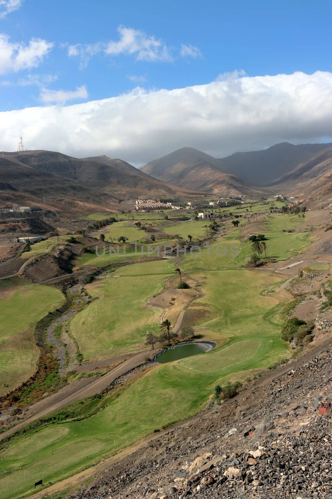 Golfplatz im Barranco de Vinamar, Morro Jable, Fuerteventura,Spanien