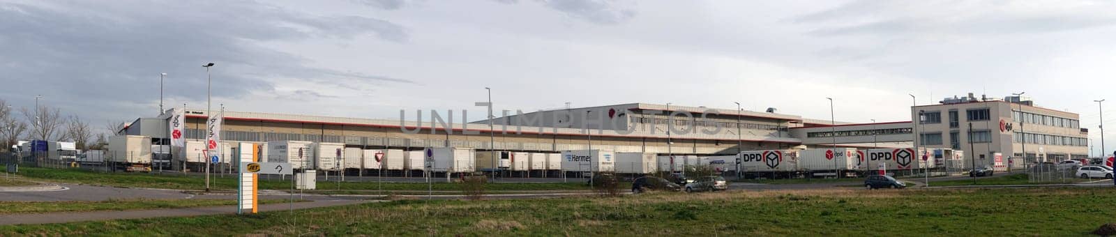 Verteilzentrum des Logistikunternehmens DPDgroup, früher  Deutscher Paketdienst, Nordrhein-Westfalen, Deuschtland, Erftstadt-Lechenich
