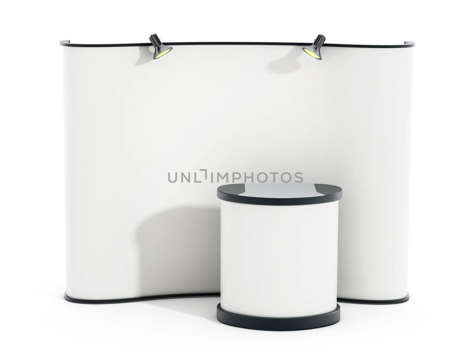 Exhibition stand isolated on white background.