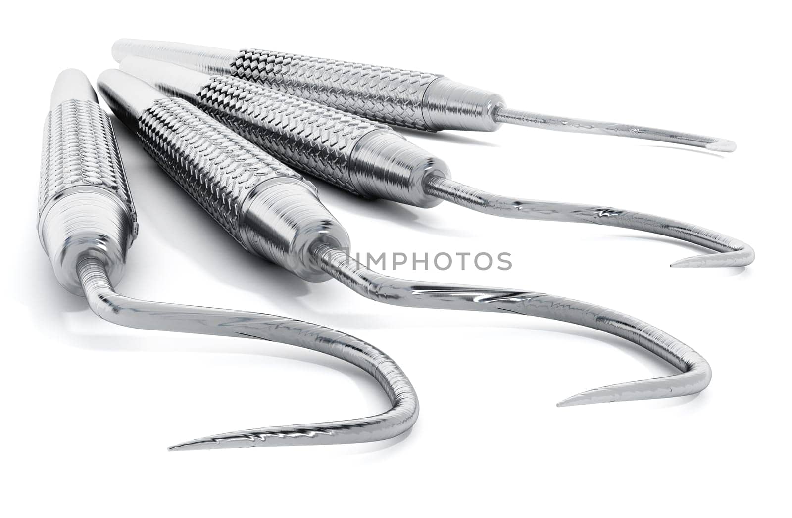 Dentist tools isolated on white background.