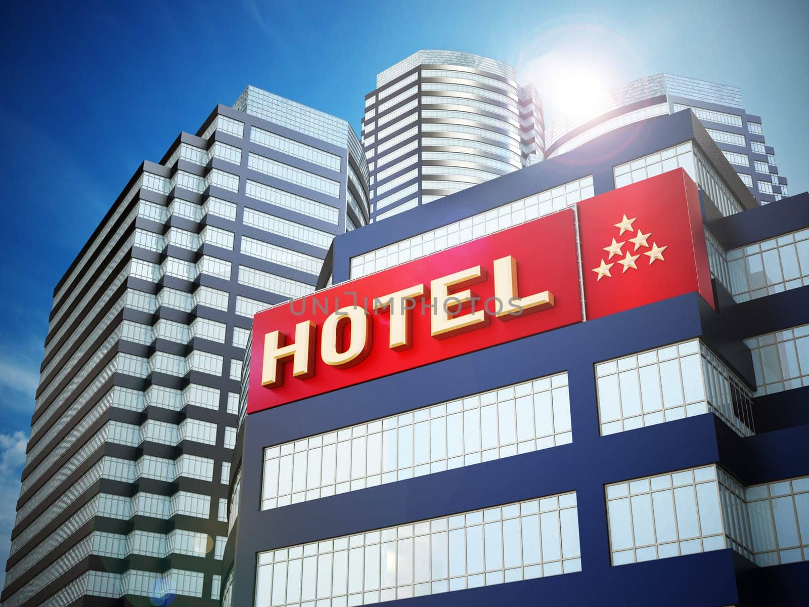 Hotel building against the sky.