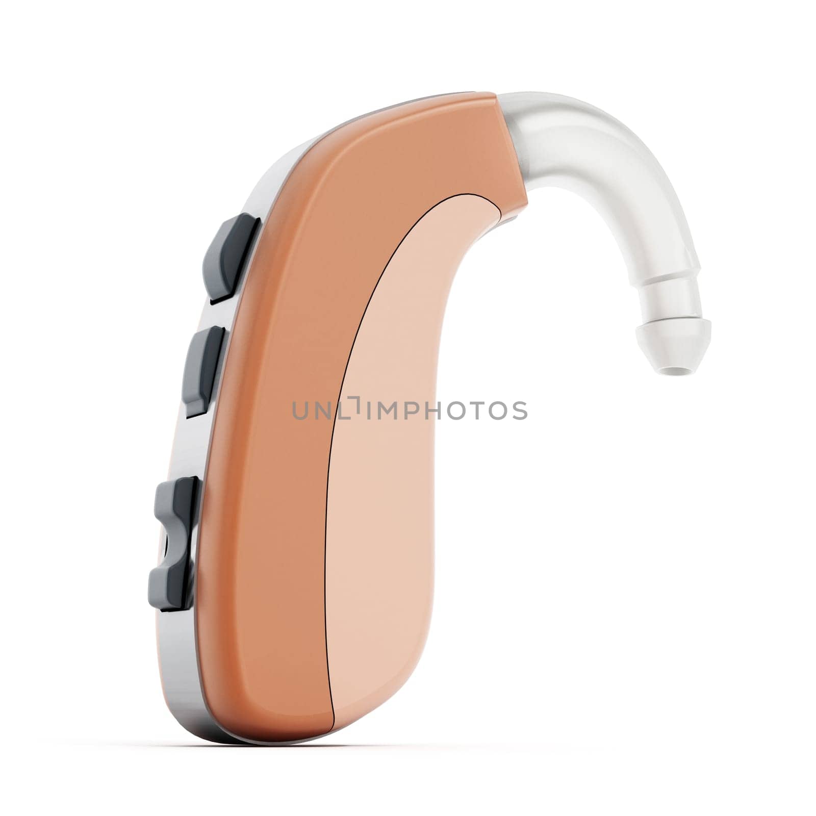 Ear aid or hearing aid isolated on white background