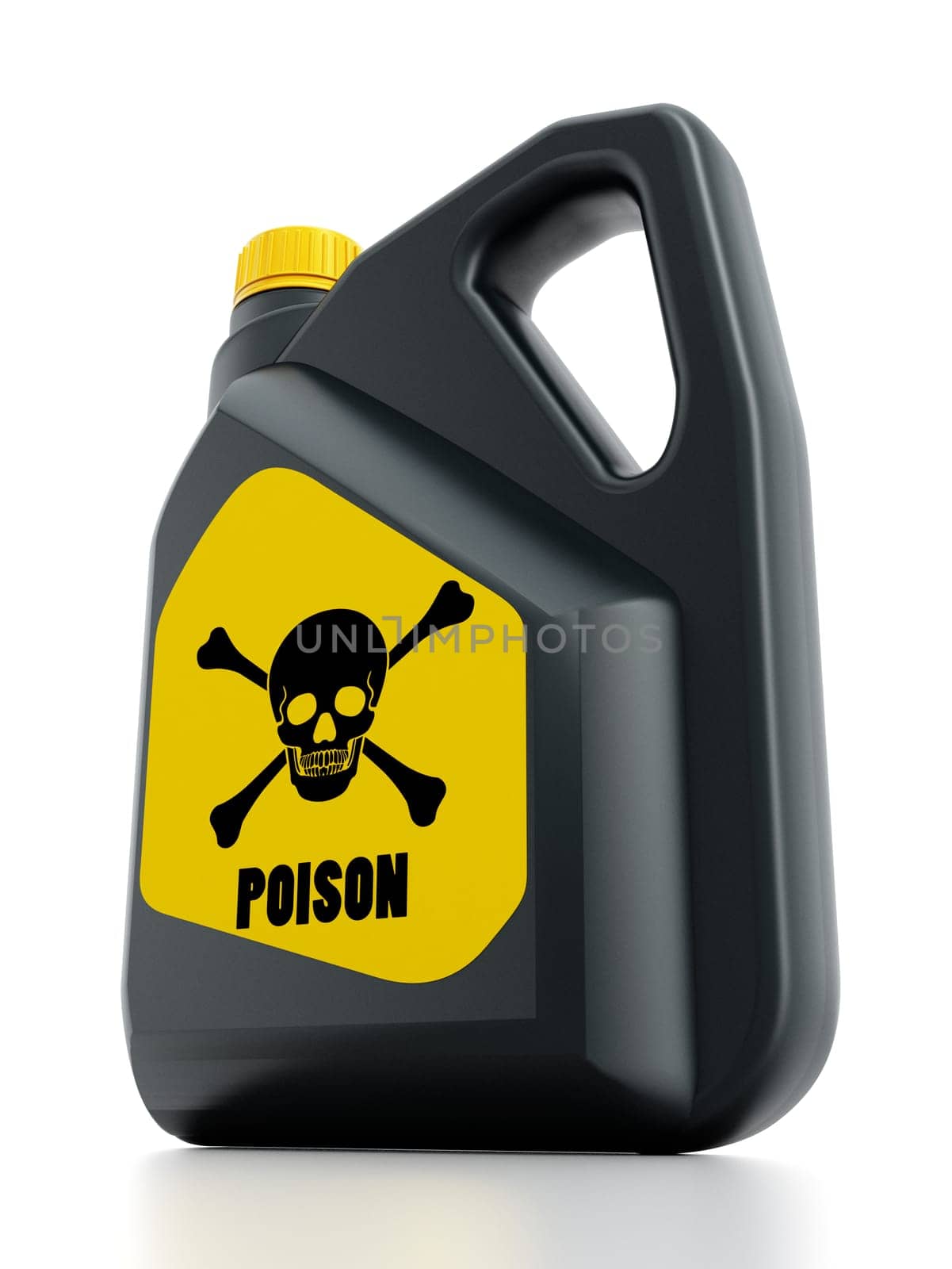 Poison plastic can isolated on white background