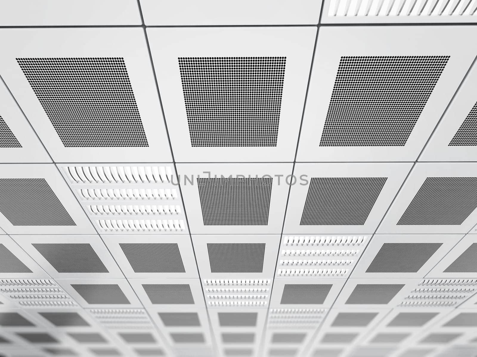 Suspended ceiling with rectangle tiles