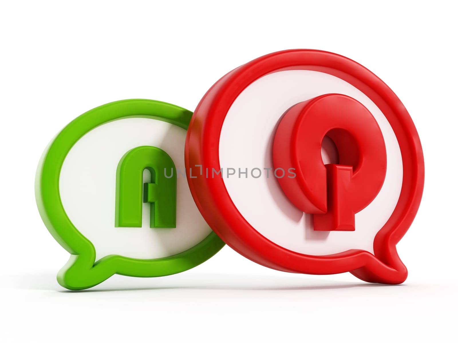 Q and A letters symbolizing Questions and Answers inside speech balloons