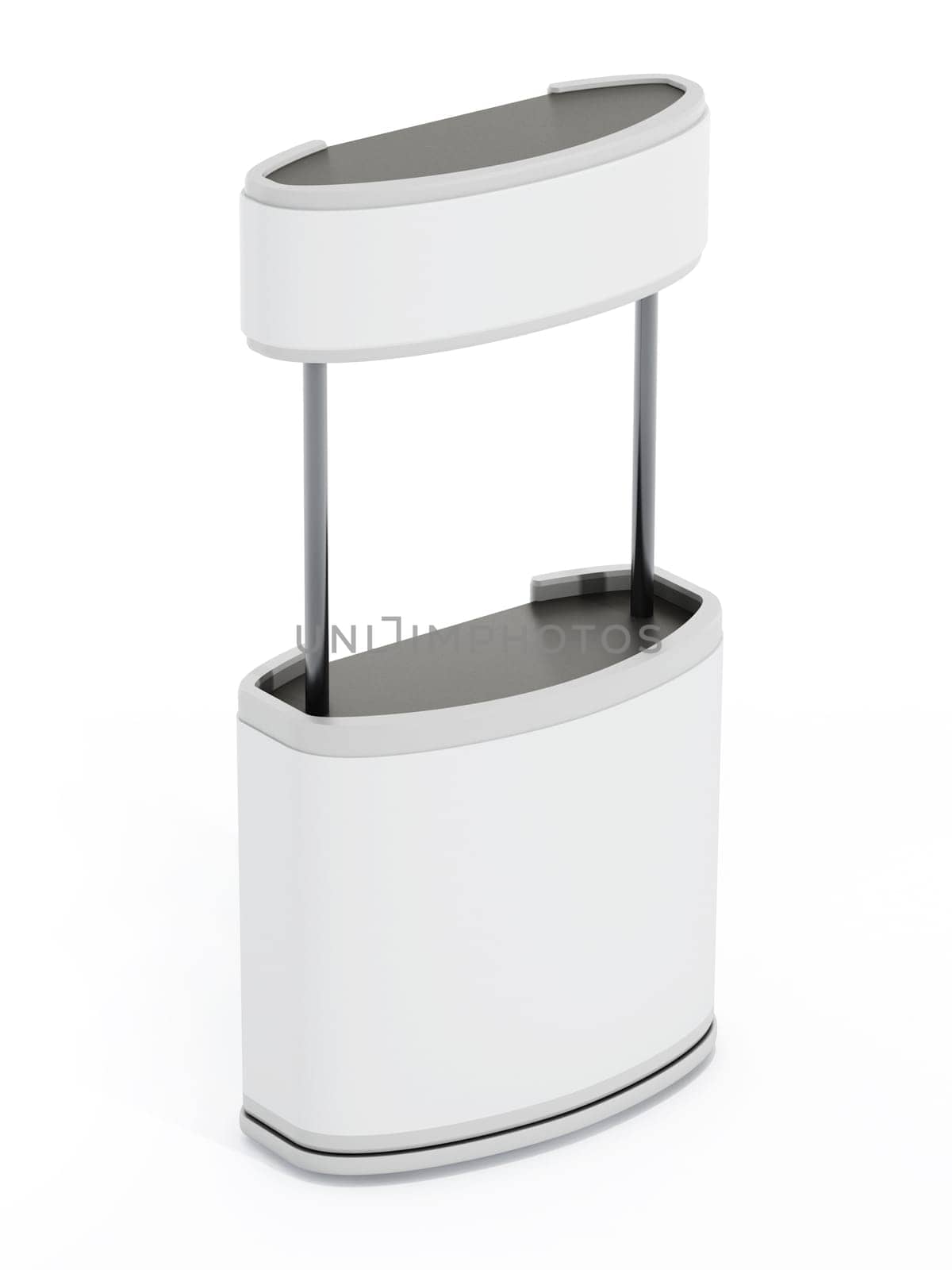 White promotion stand isolated on white background