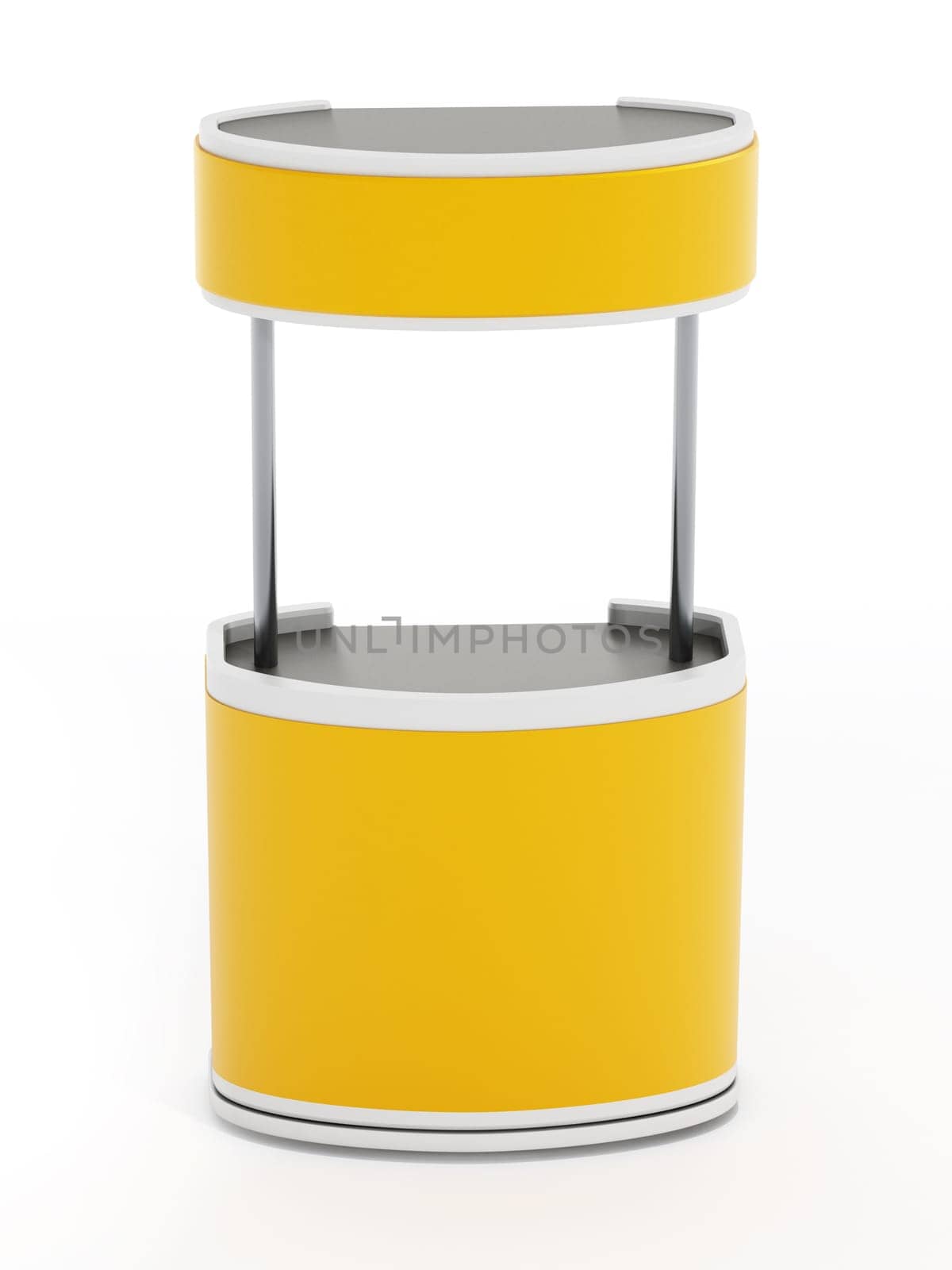 Yellow promotion stands isolated on white background