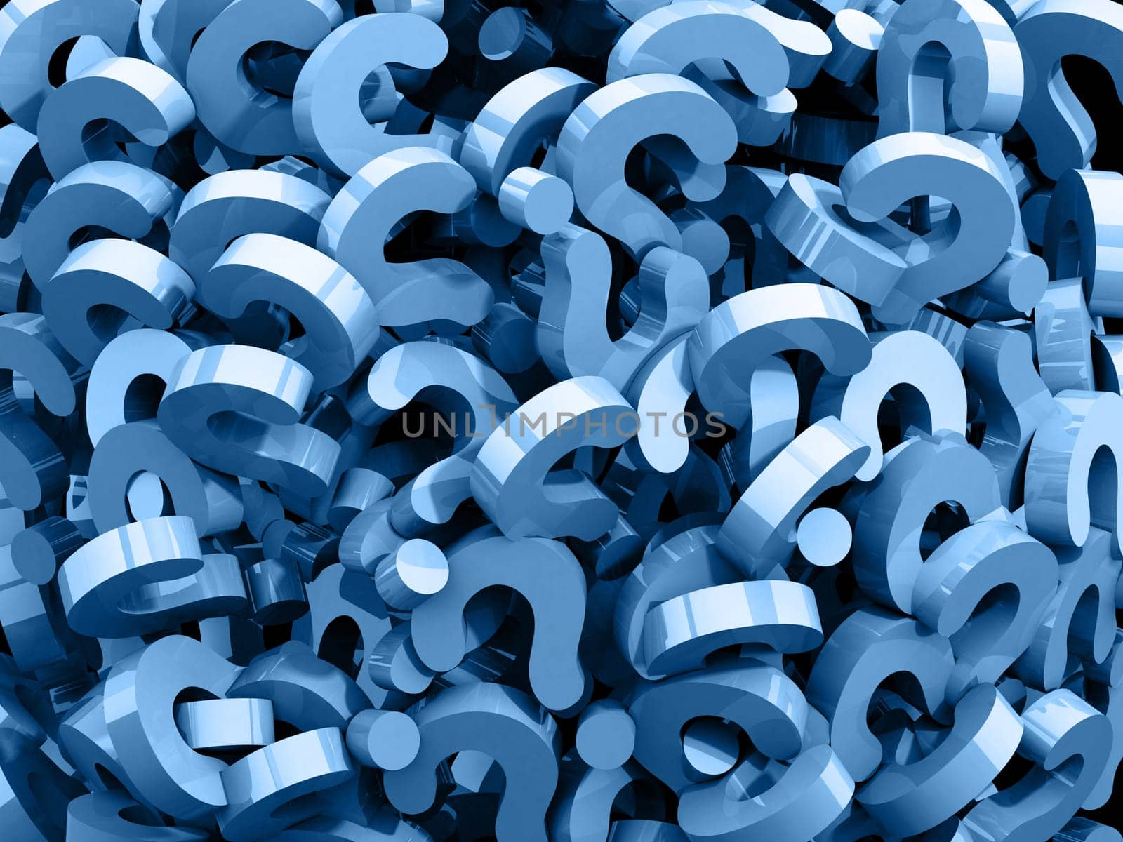 Blue question marks stack background