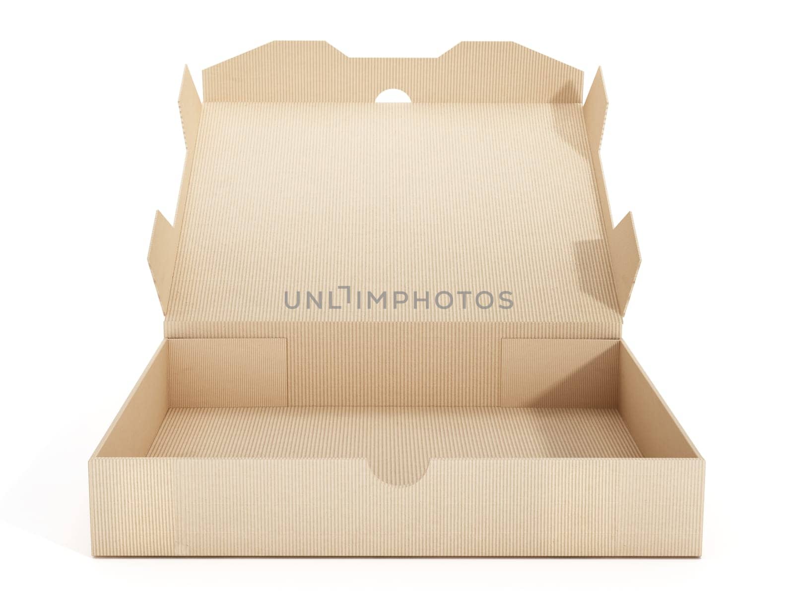 Isolated pizza boxes with one open