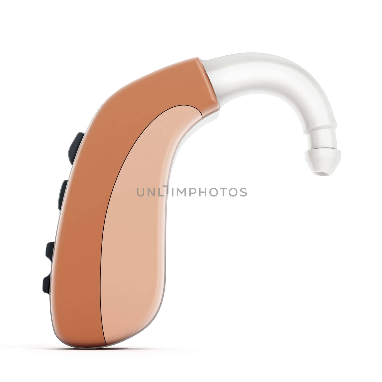 Ear aid or hearing aid isolated on white background