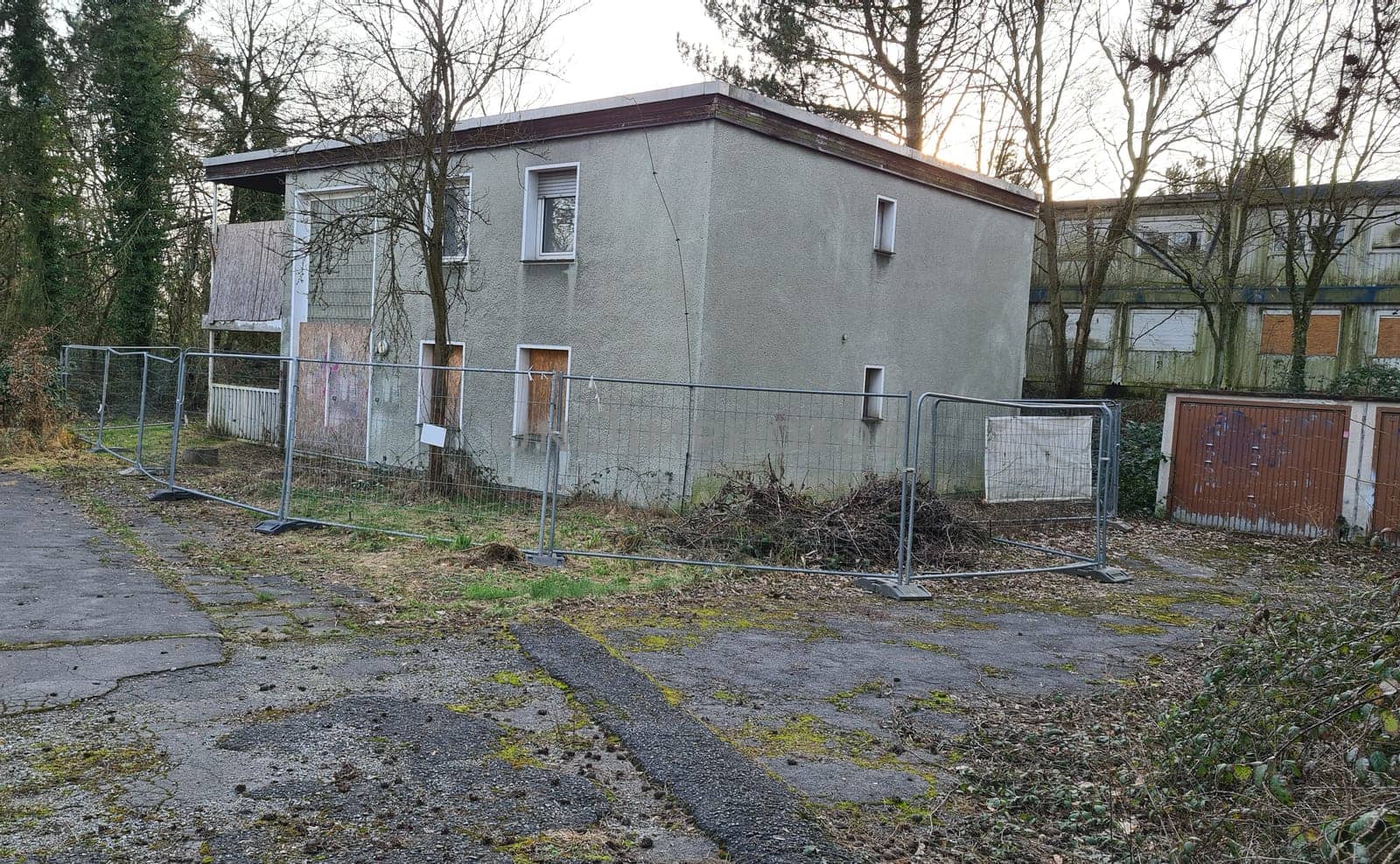 Old abandoned Lost Place a container housing complex for refugees