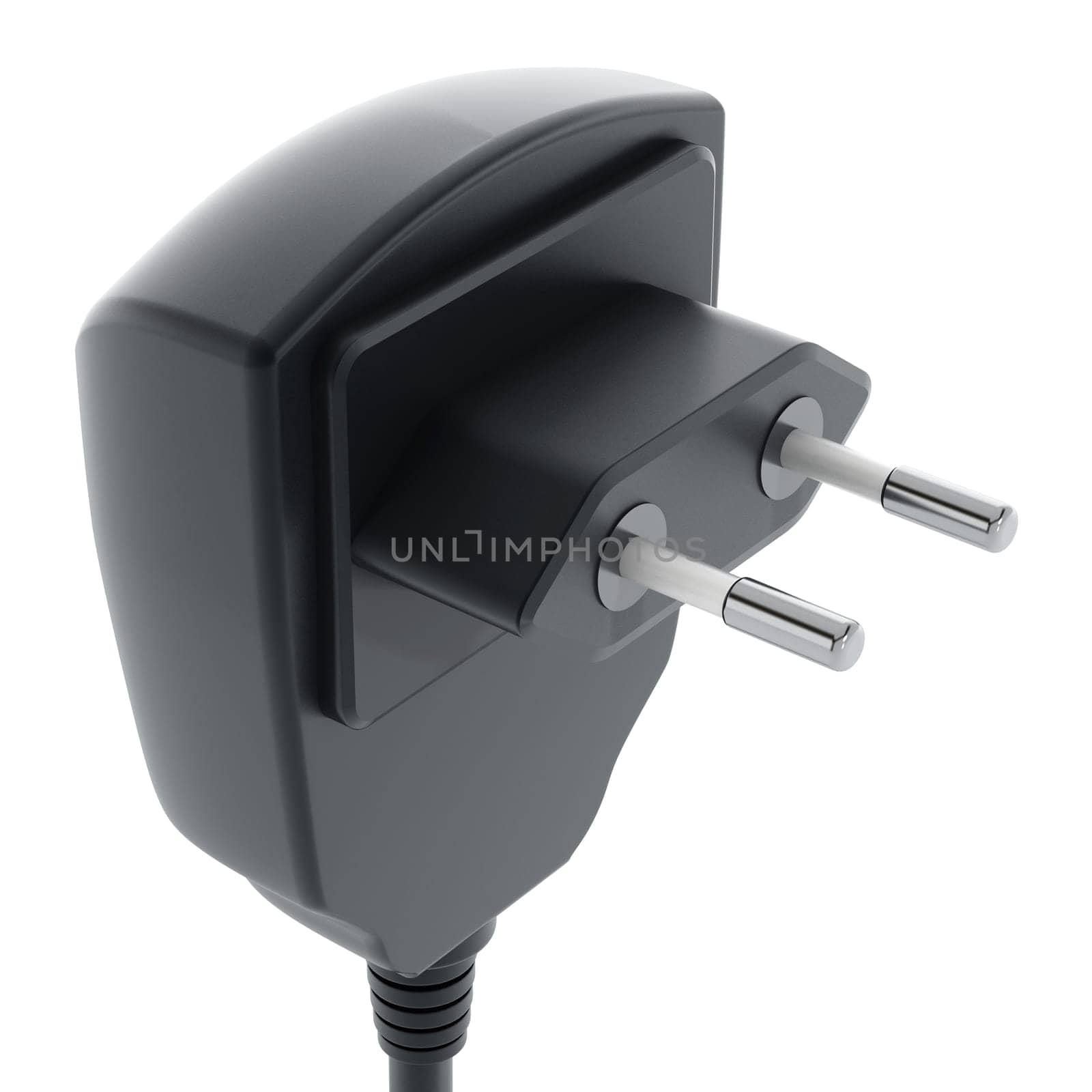 Black battery charger isolated on white background