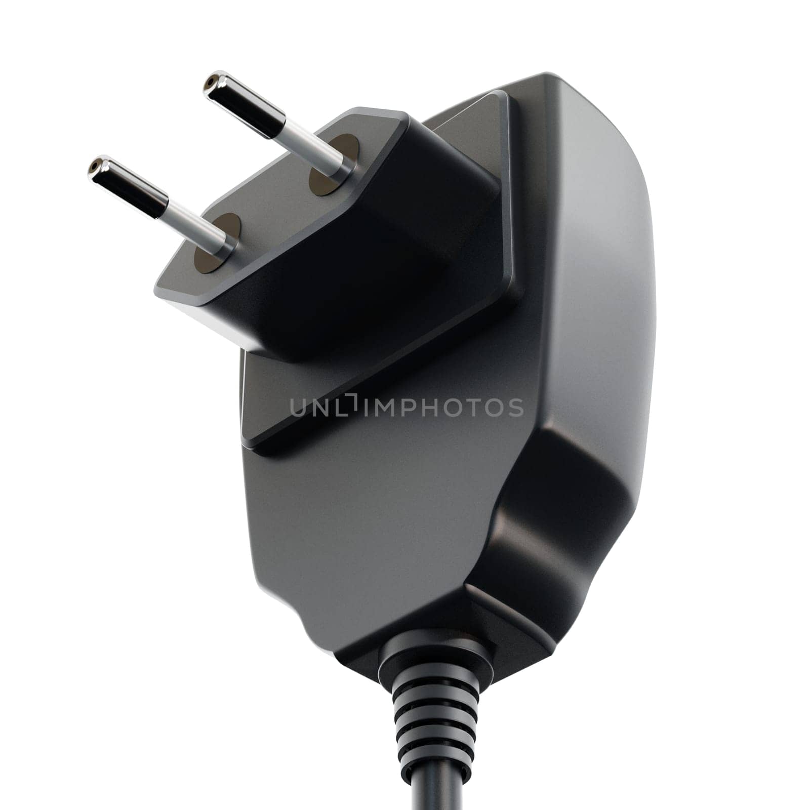 Black battery charger isolated on white background