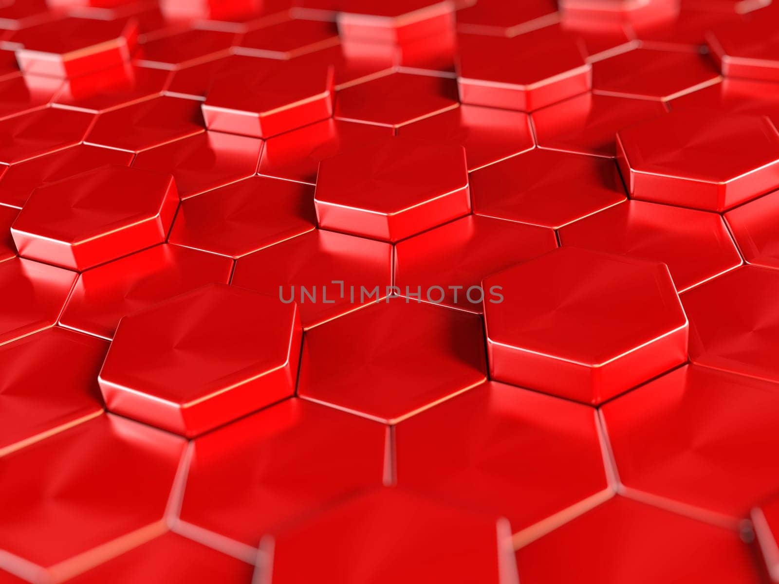 Abstract hexagonal background formed with white, yellow and red hexagon shapes.