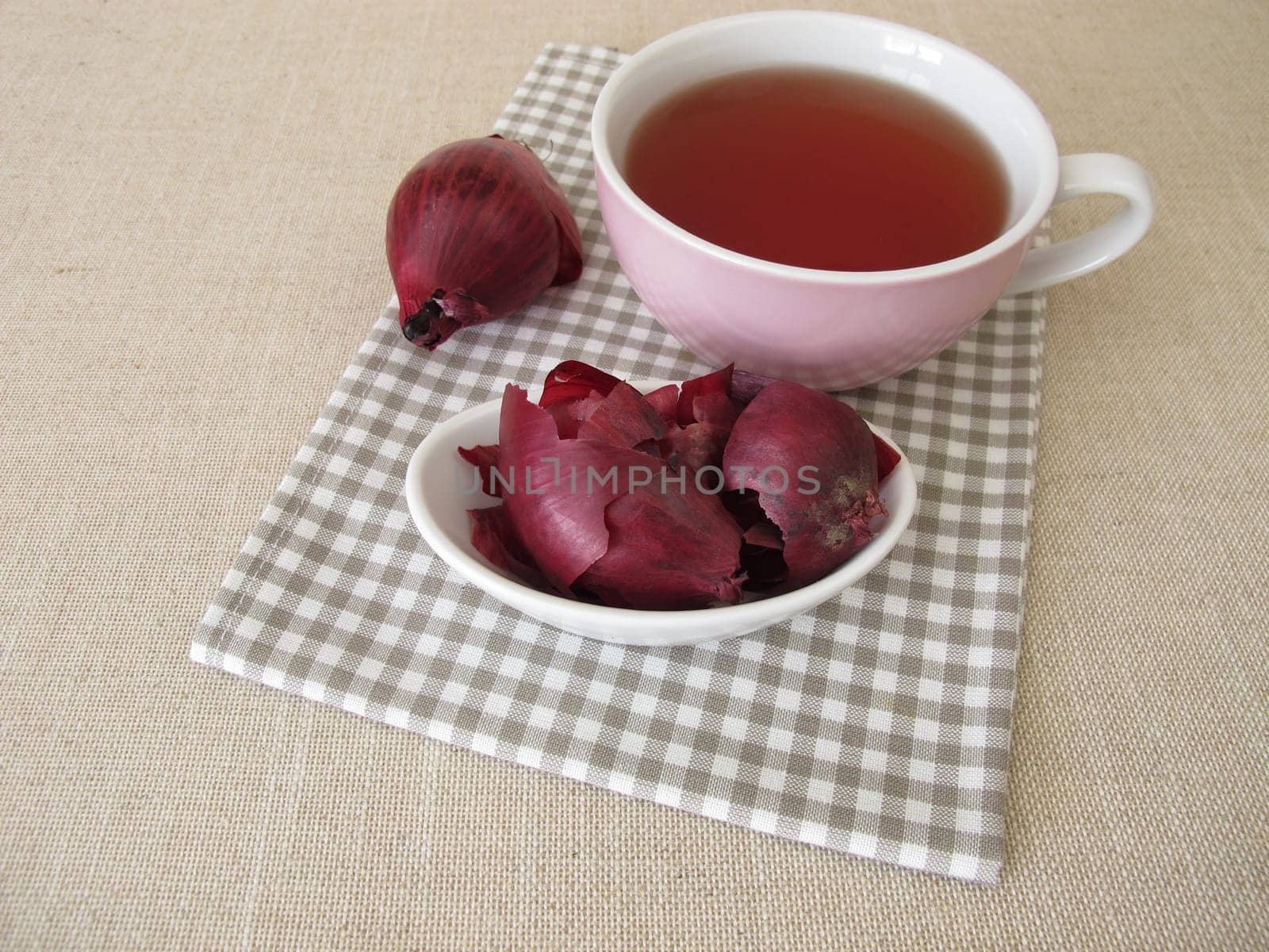 A cup of red onion peel tea