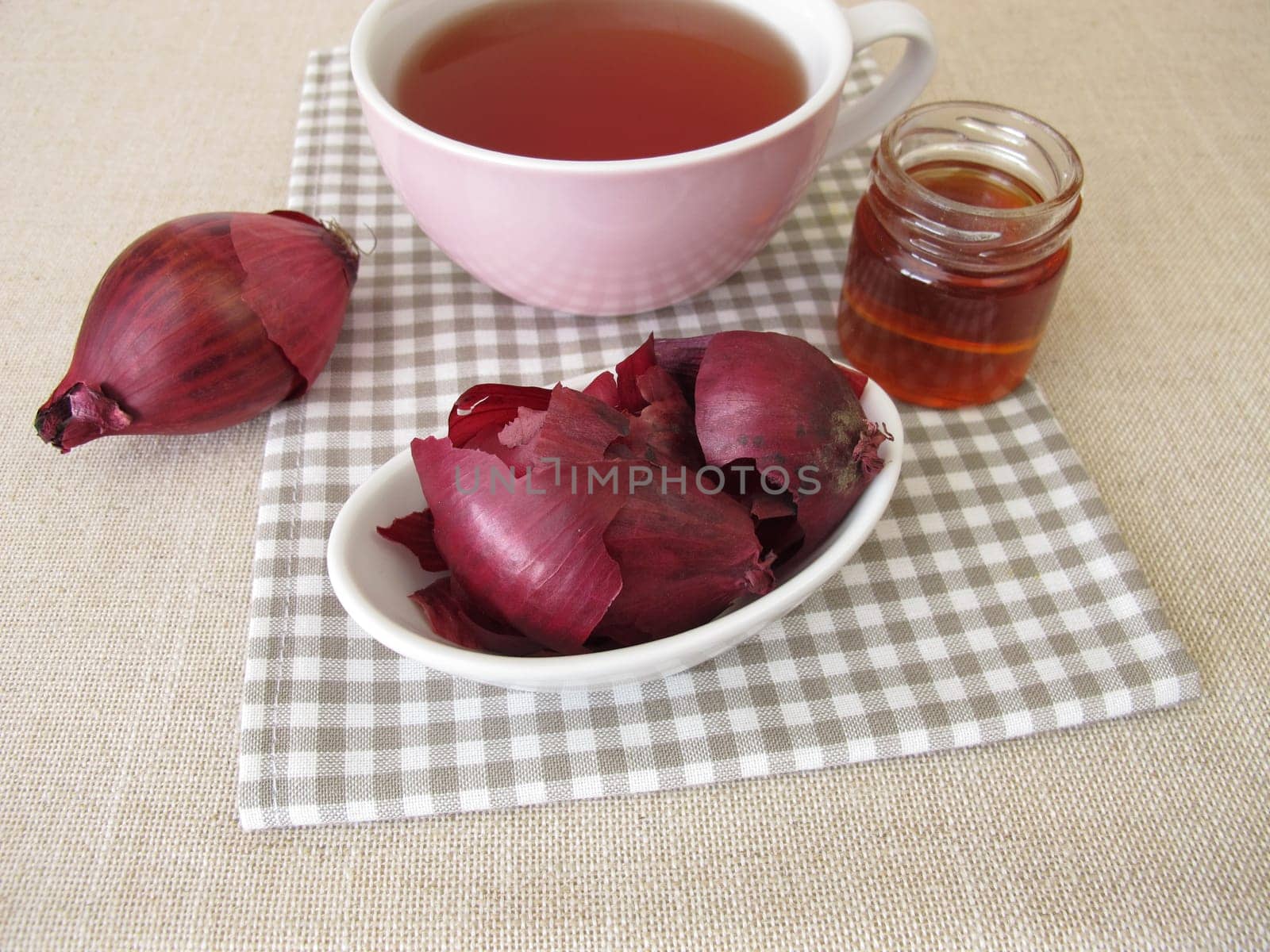 A cup of red onion peel tea