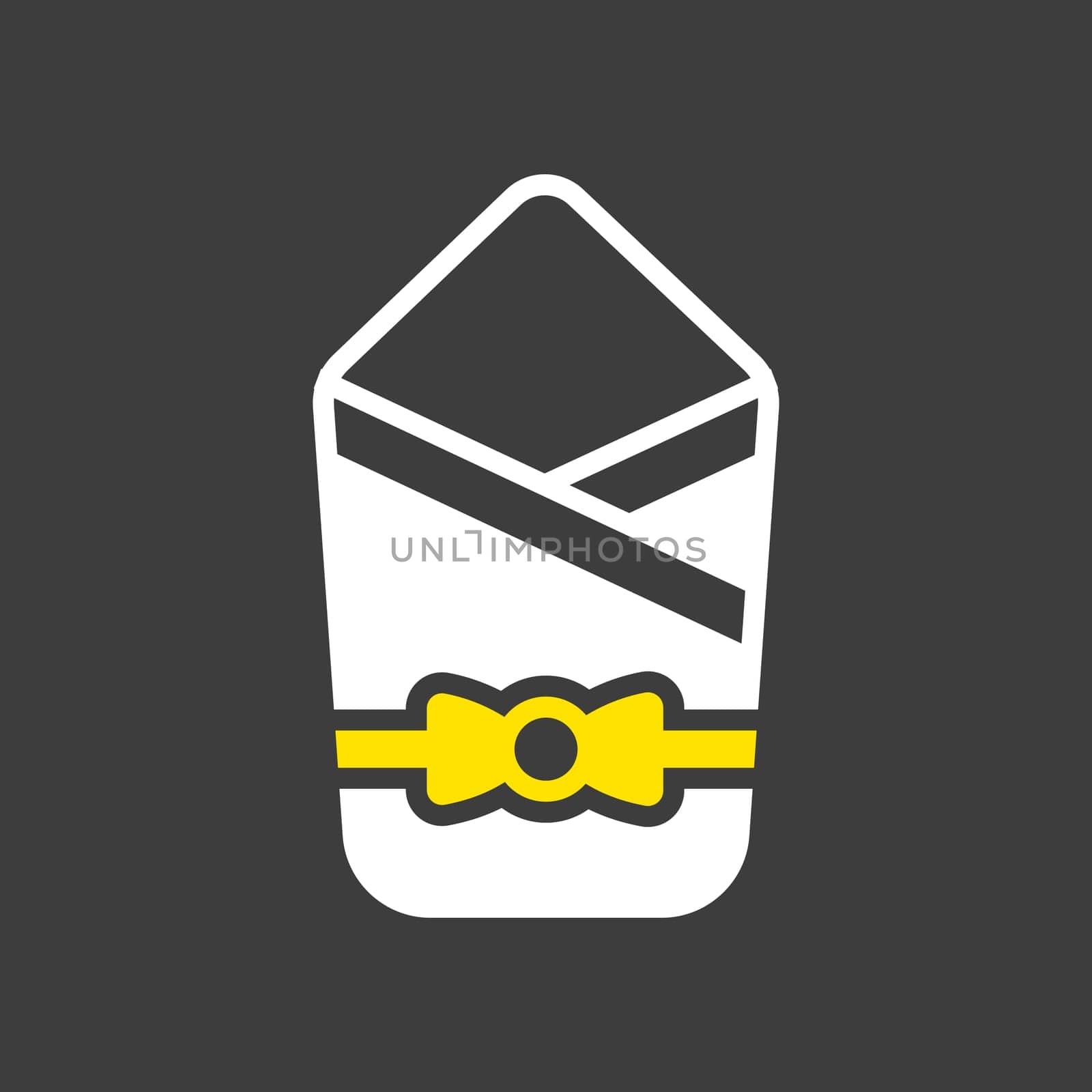 Baby sleeping bag vector glyph icon. Envelope for newborn. Graph symbol for children and newborn babies web site and apps design, logo, app, UI