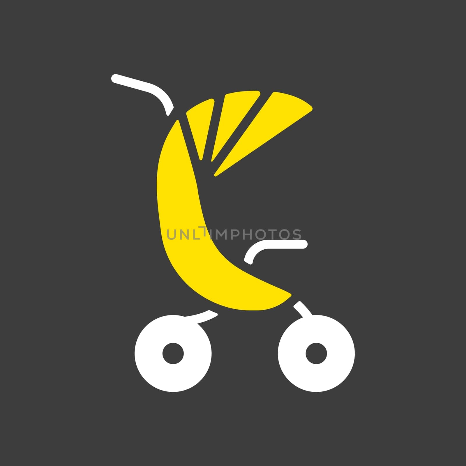 Stroller baby, carriage vector glyph icon. Graph symbol for children and newborn babies web site and apps design, logo, app, UI