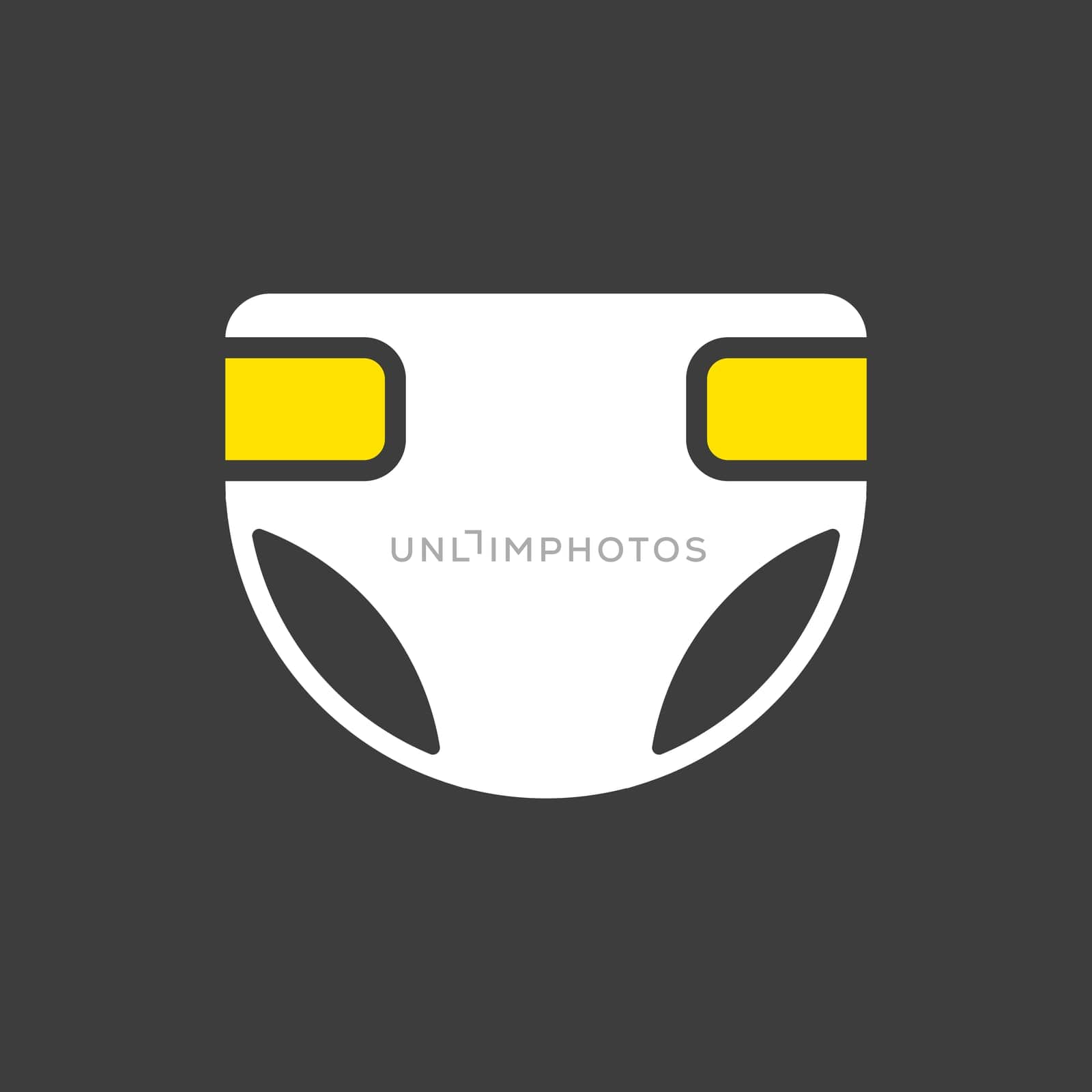 Diaper design vector isolated glyph icon. Graph symbol for children and newborn babies web site and apps design, logo, app, UI