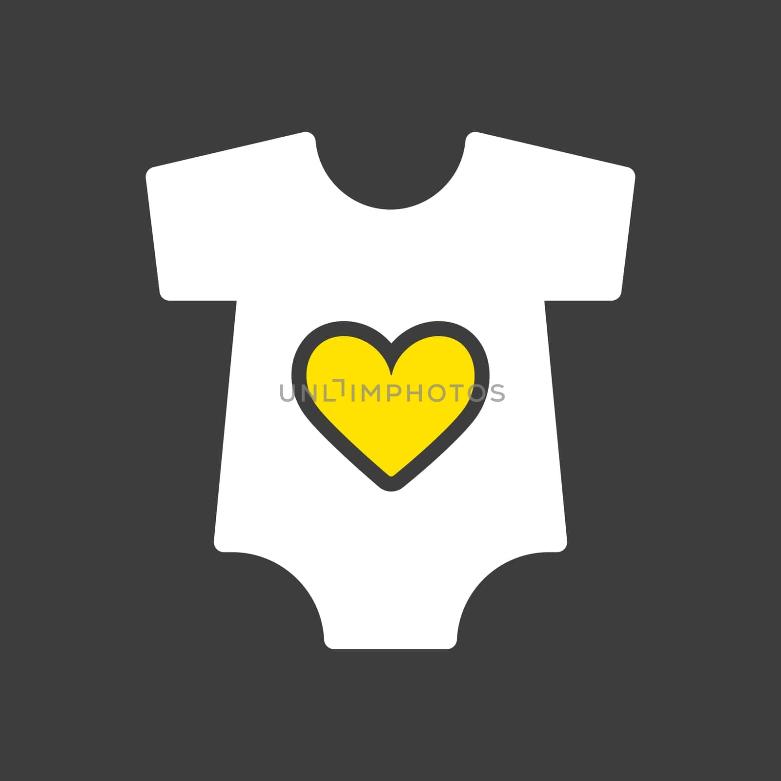 Baby bodysuit vector glyph icon. Baby Romper. Graph symbol for children and newborn babies web site and apps design, logo, app, UI