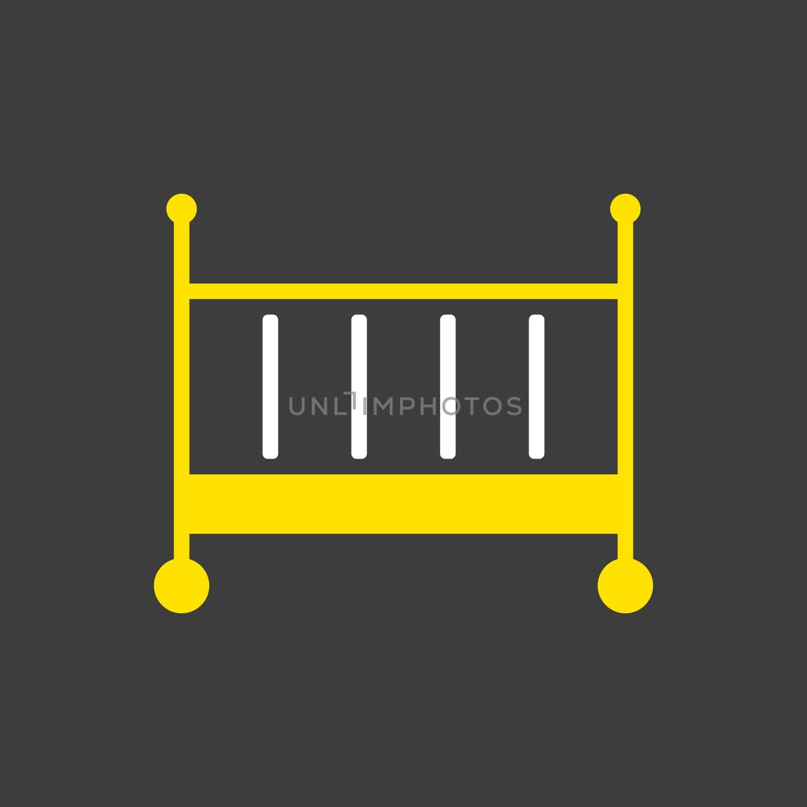 Classic wooden baby crib vector glyph icon. Graph symbol for children and newborn babies web site and apps design, logo, app, UI