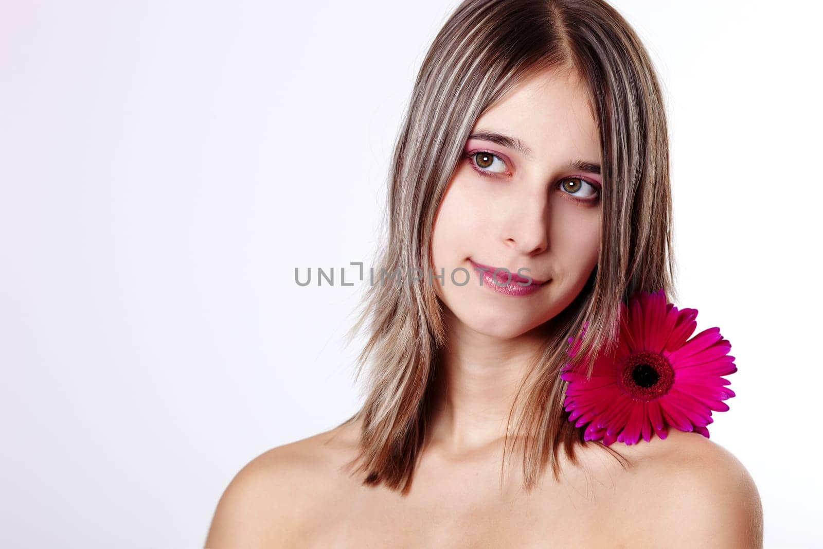 Pretty woman with Gerbera I.