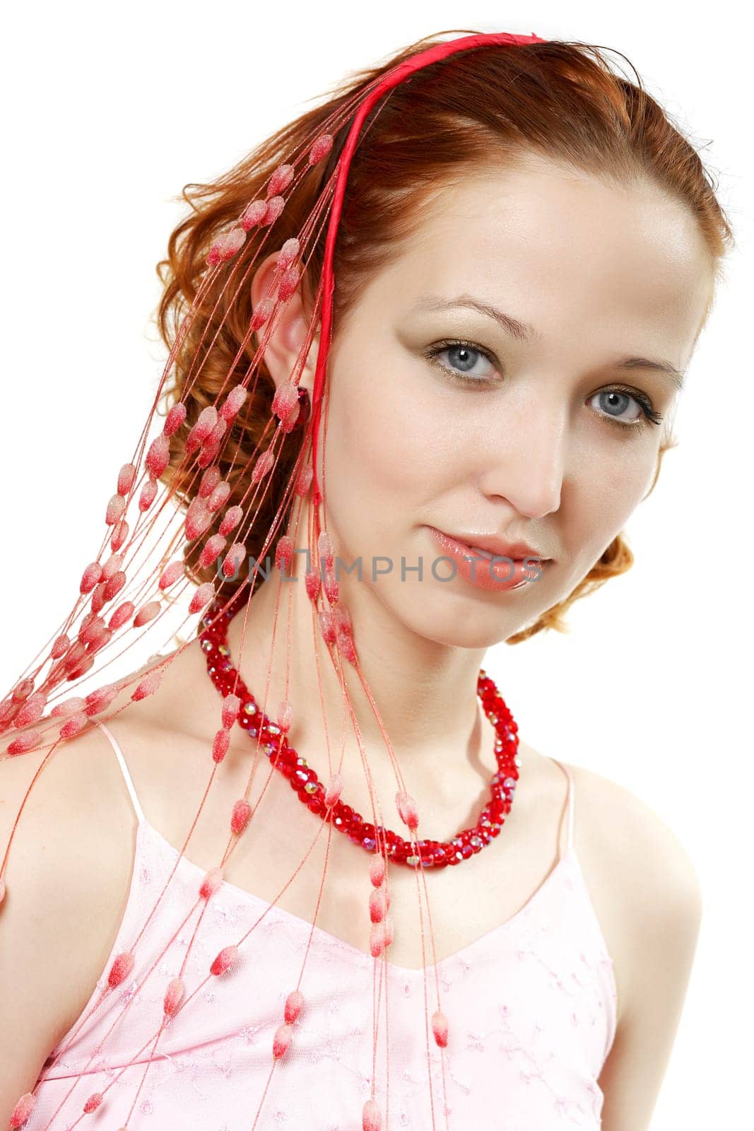 Woman with corals in hair II.