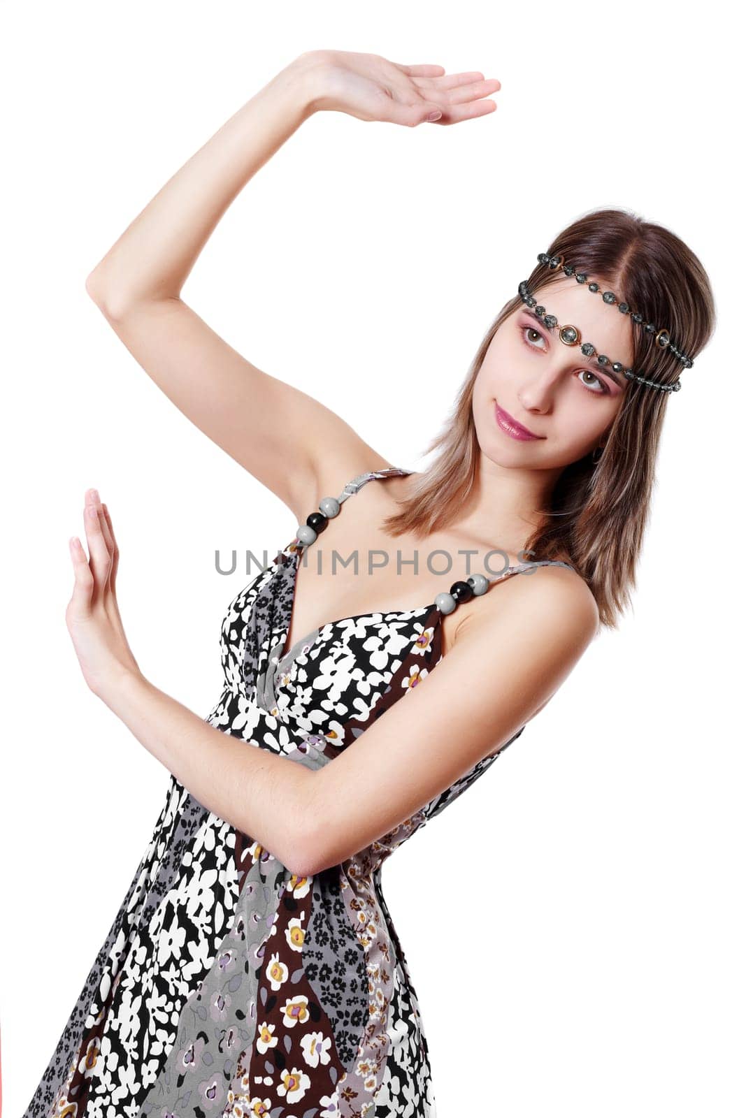Young woman with corals IV.