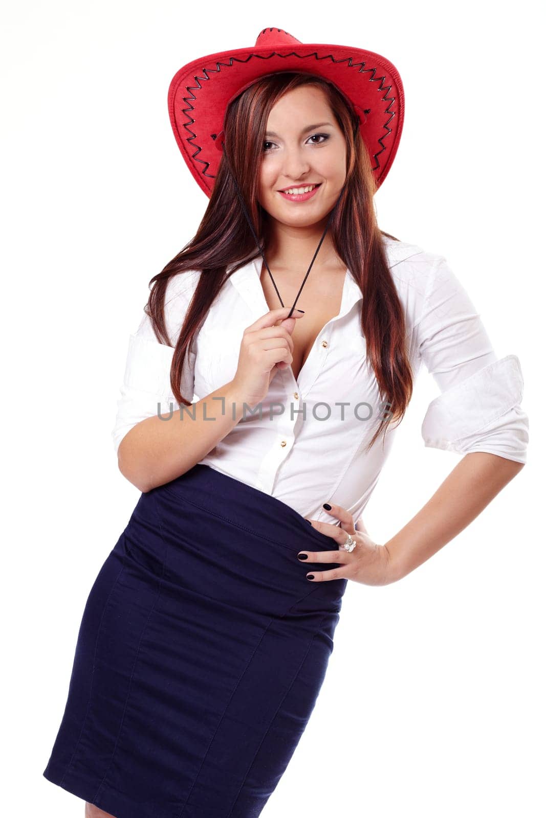 Woman with red hat I.