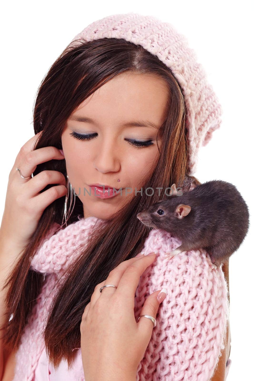 Girl with grey rat II.