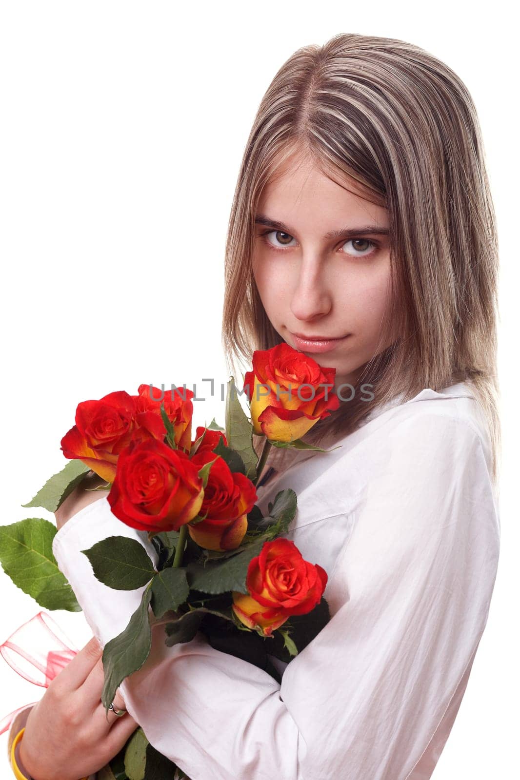 Girl with roses