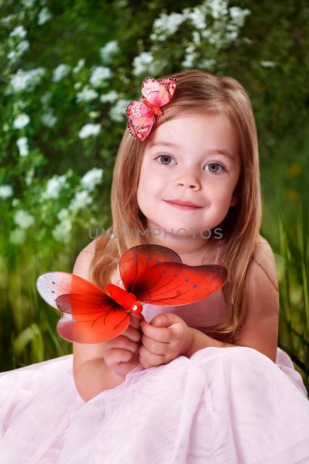 Girl with butterfly in hair III
