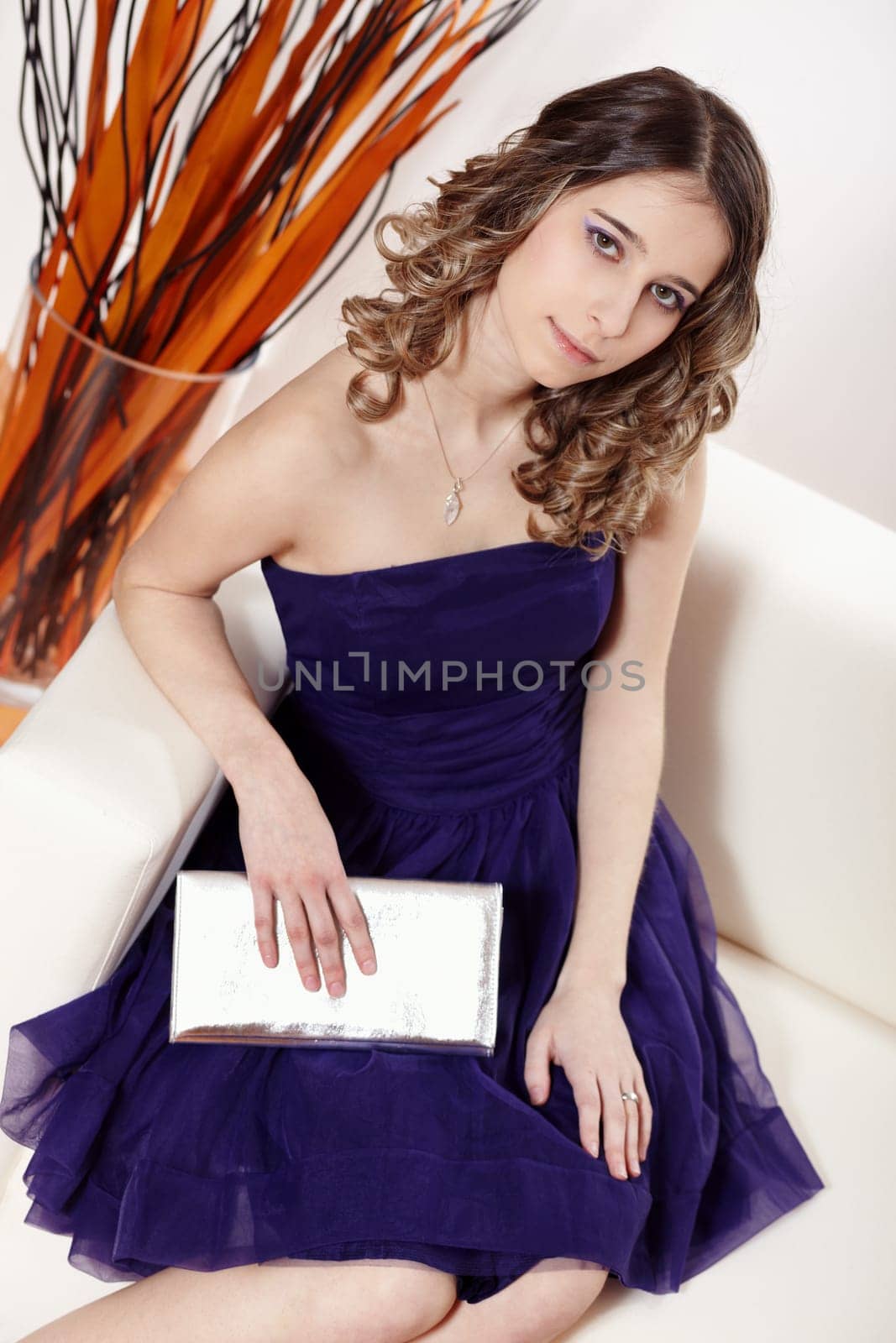 Young woman wearing an evening dress