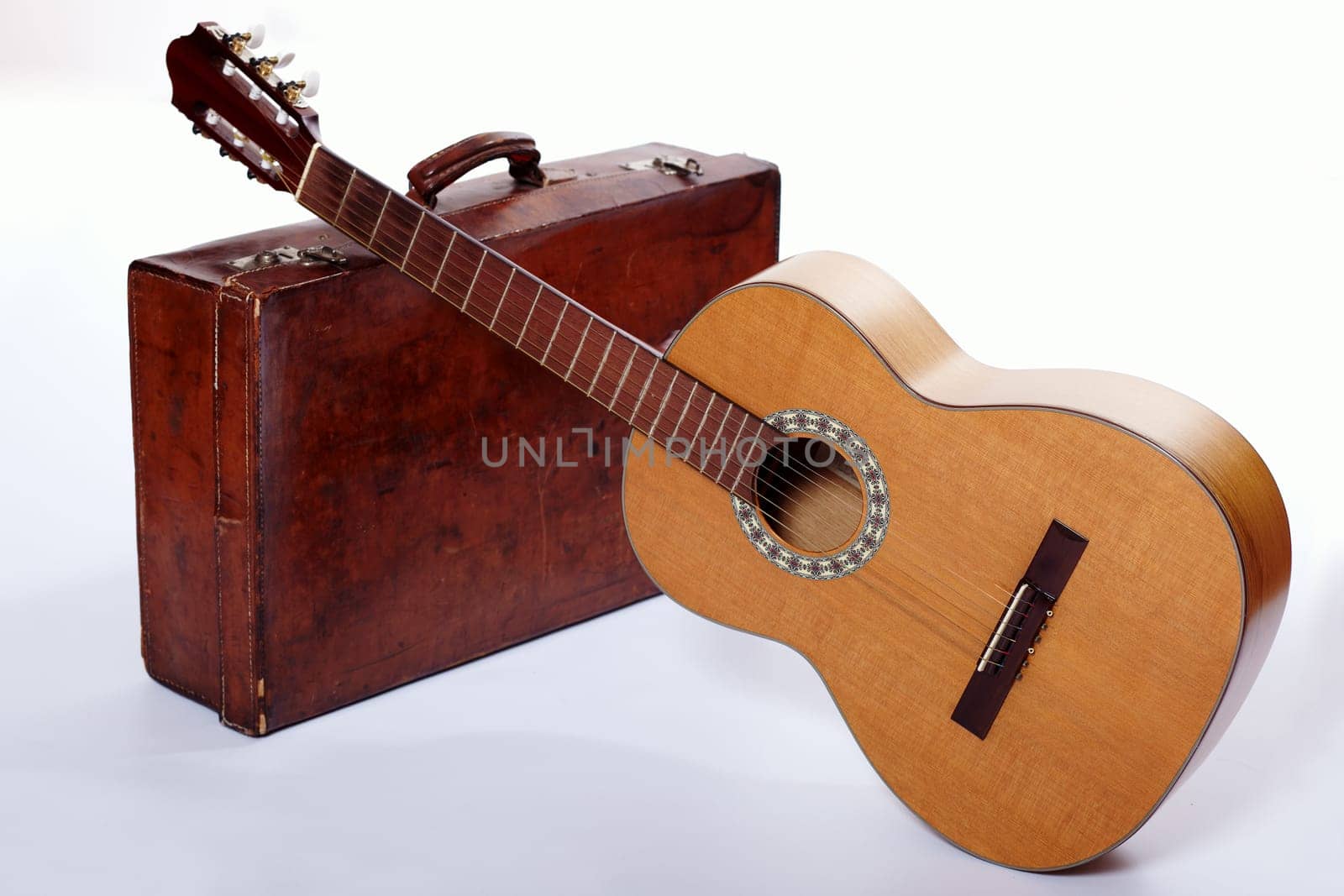 Suitcase and guitar