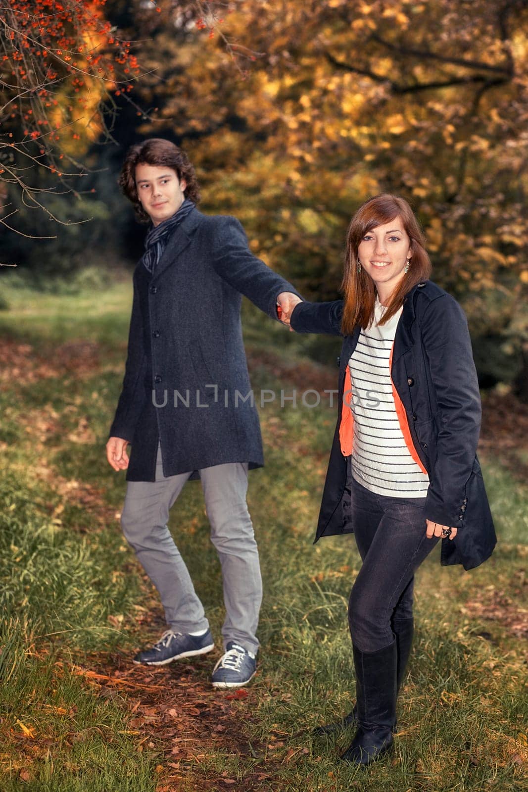 Young couple in a park