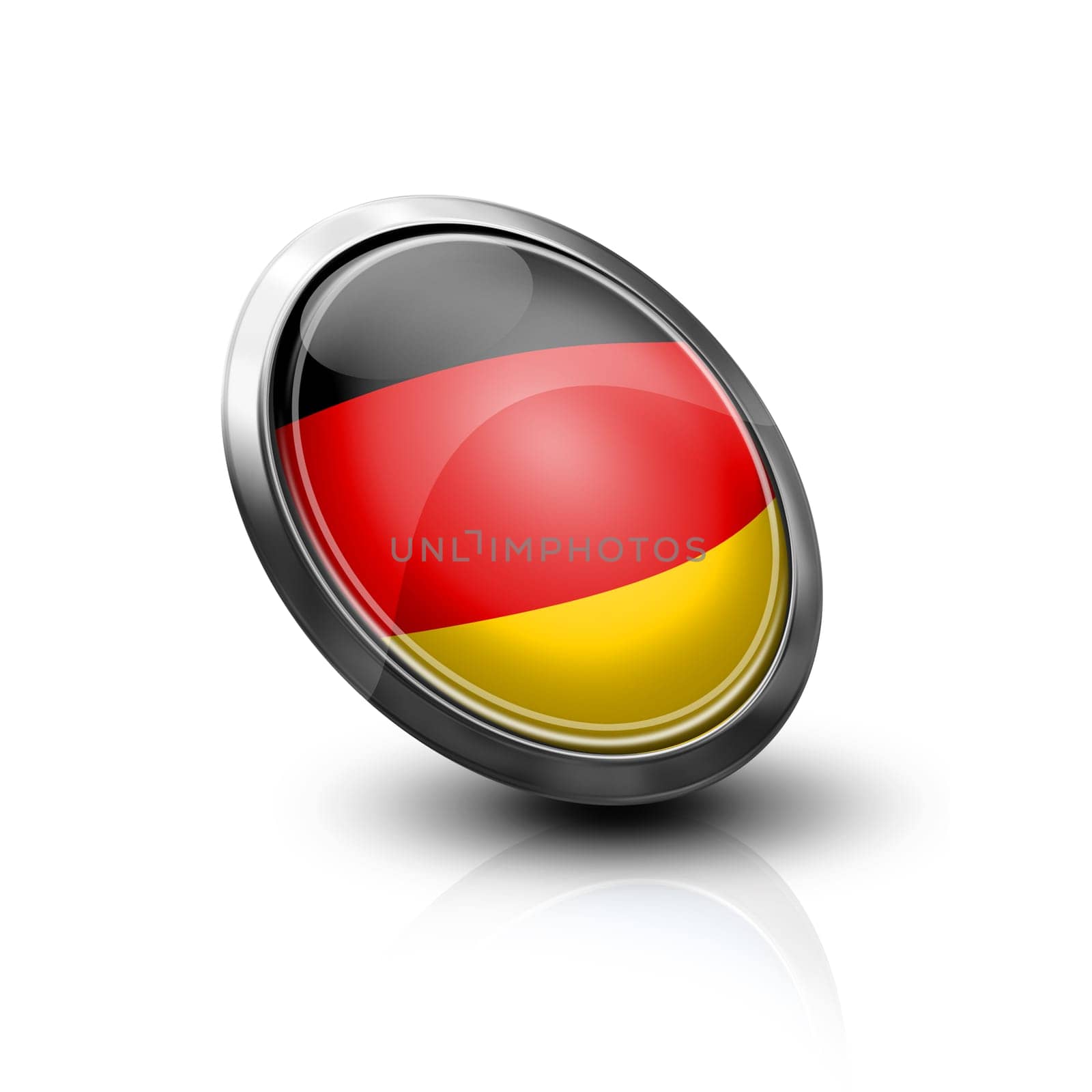 Metallic Button germany on white