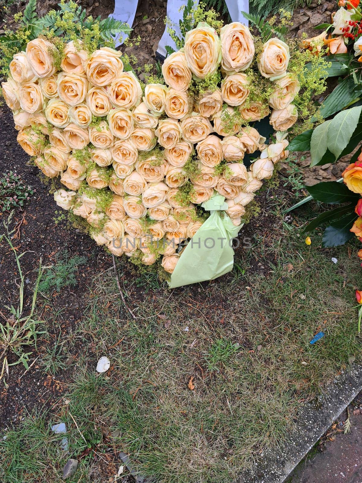 Heart shaped flower arrangement for funeral, Valentine's Day or wedding