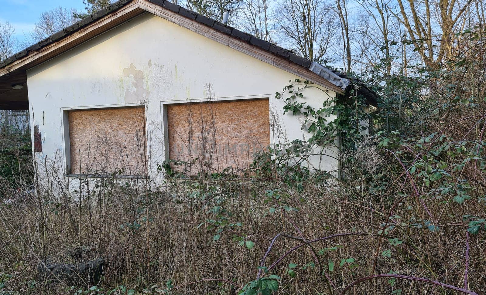 Old abandoned Lost Place a container housing complex for refugees