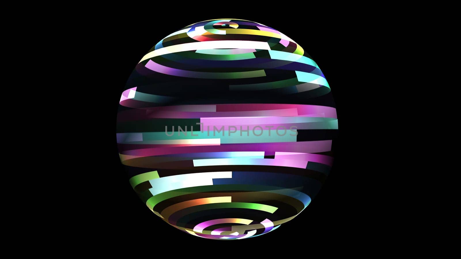 Colorful stripes on rotating sphere,Colorful stripes on rotating sphere
