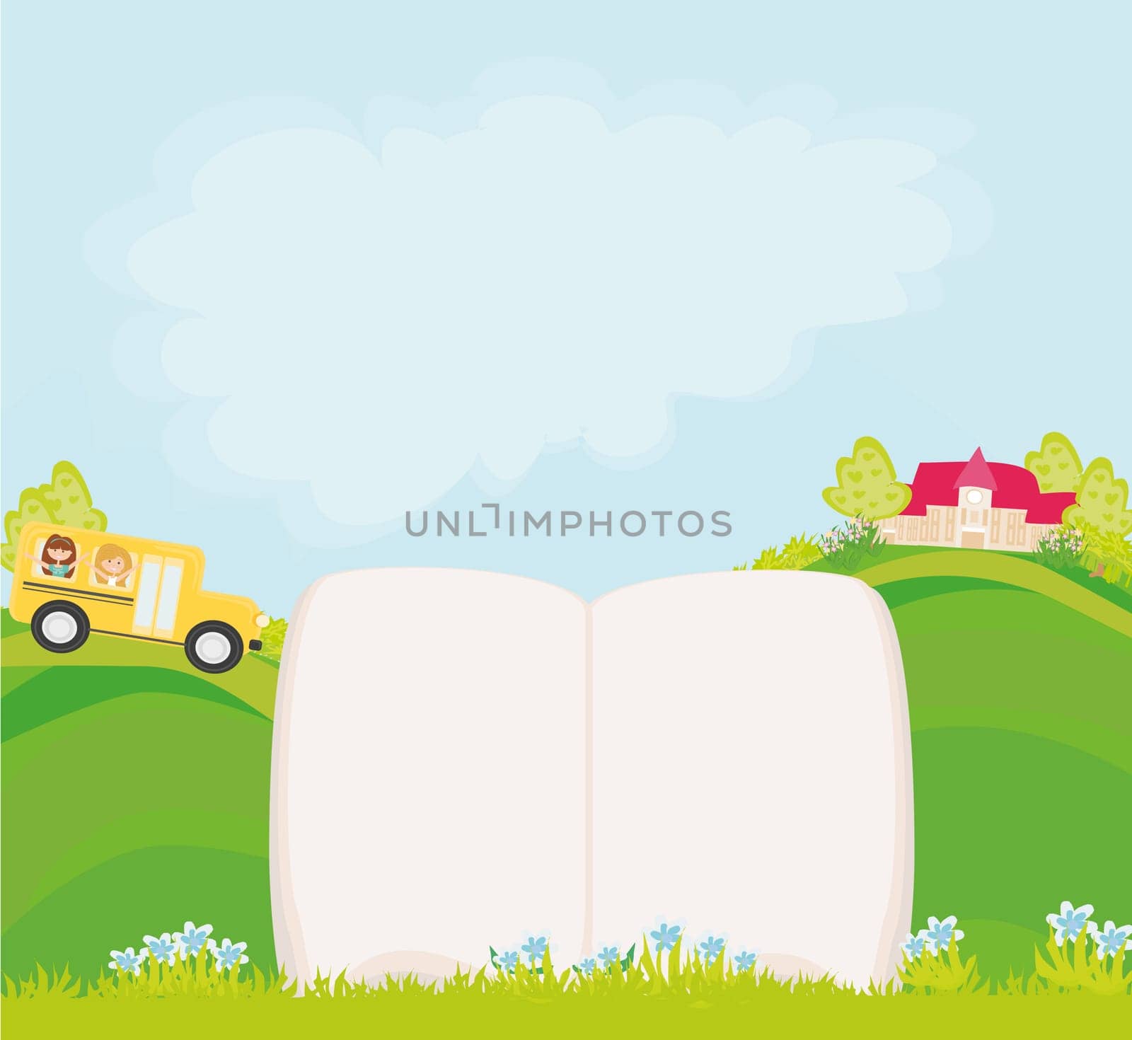 School bus. Place for your text