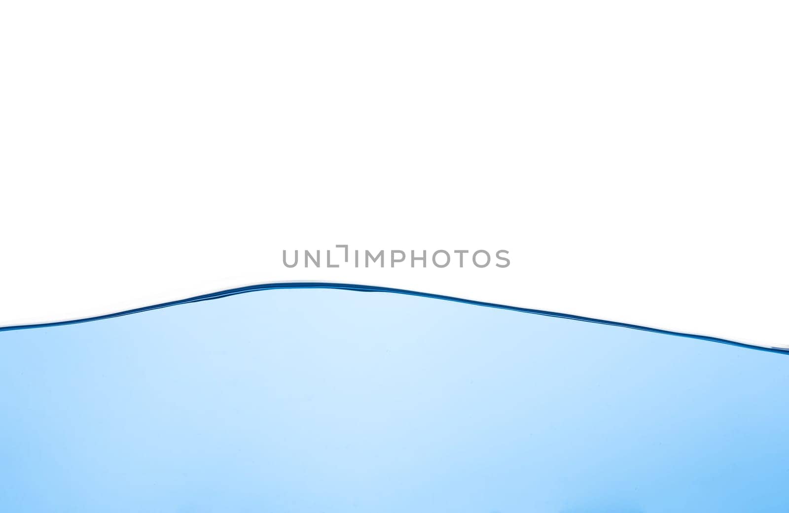 Abstract clean flow ripple surface on liquid. Light blue water wave with air bubbles and a little bit splashed underwater, studio shot isolated on white background