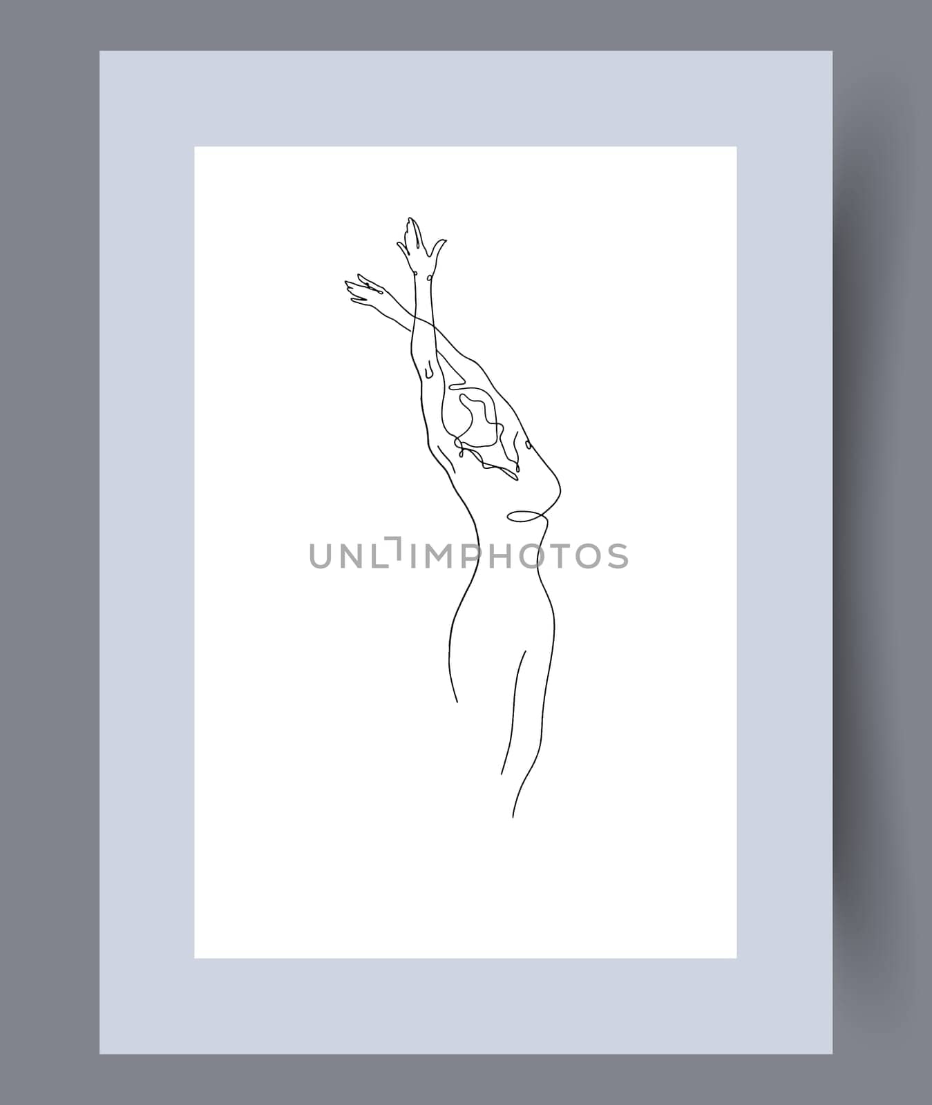 Scandinavian abstract vector print set. Minimalistic abstract wall art background for print. Scandinavian vector style.