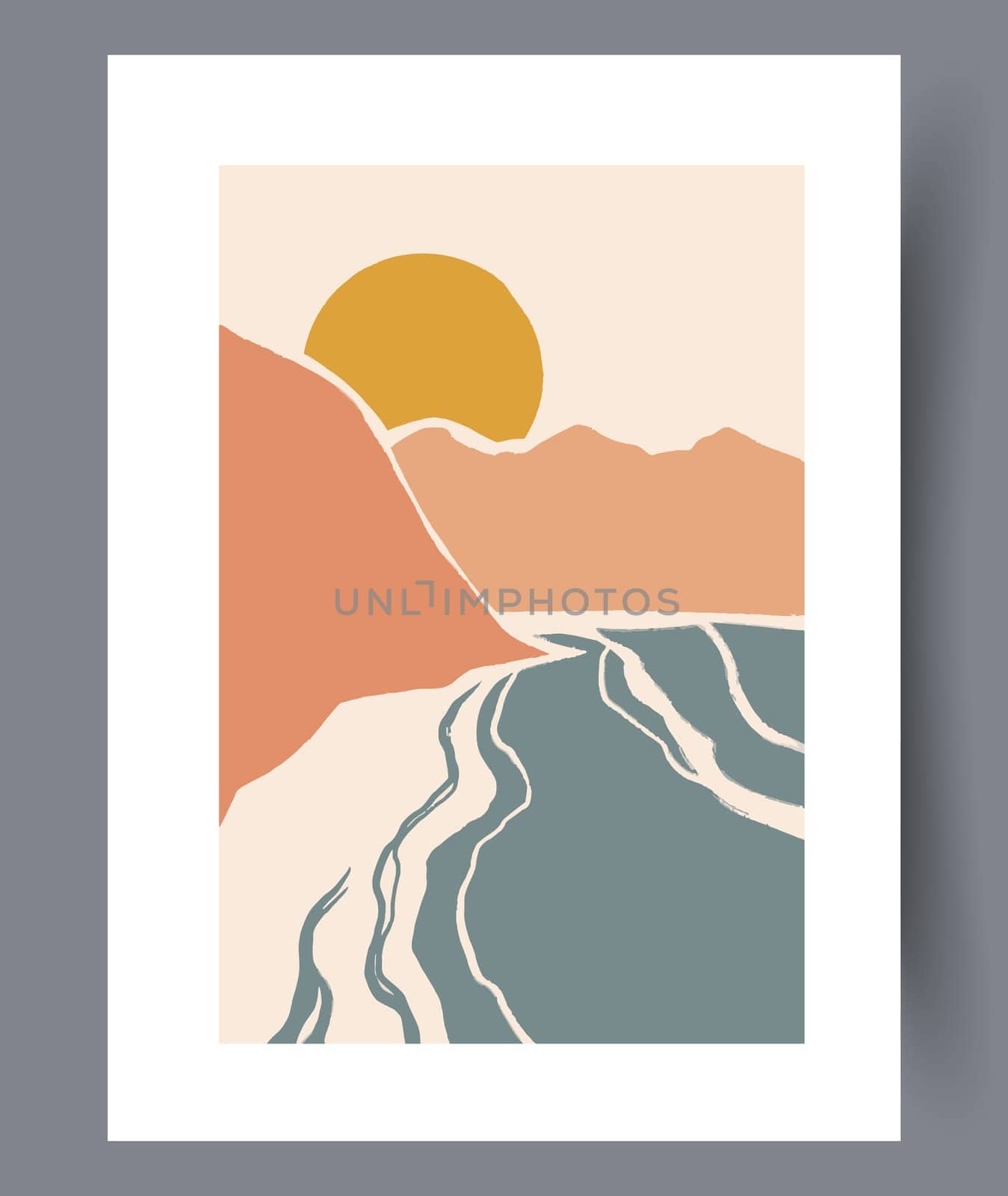 Scandinavian abstract vector print set. Minimalistic abstract wall art background for print. Scandinavian vector style.