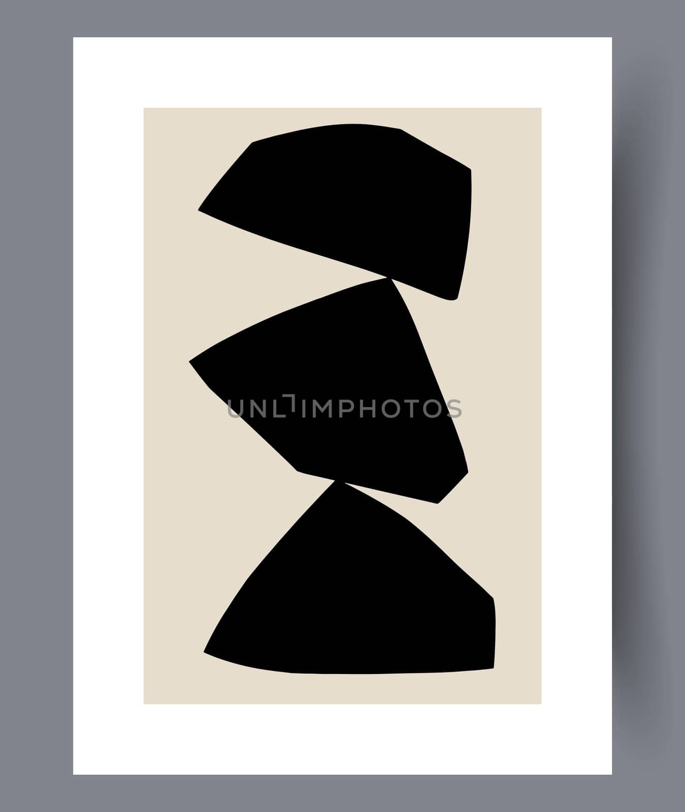 Scandinavian abstract vector print set. Minimalistic abstract wall art background for print. Scandinavian vector style.
