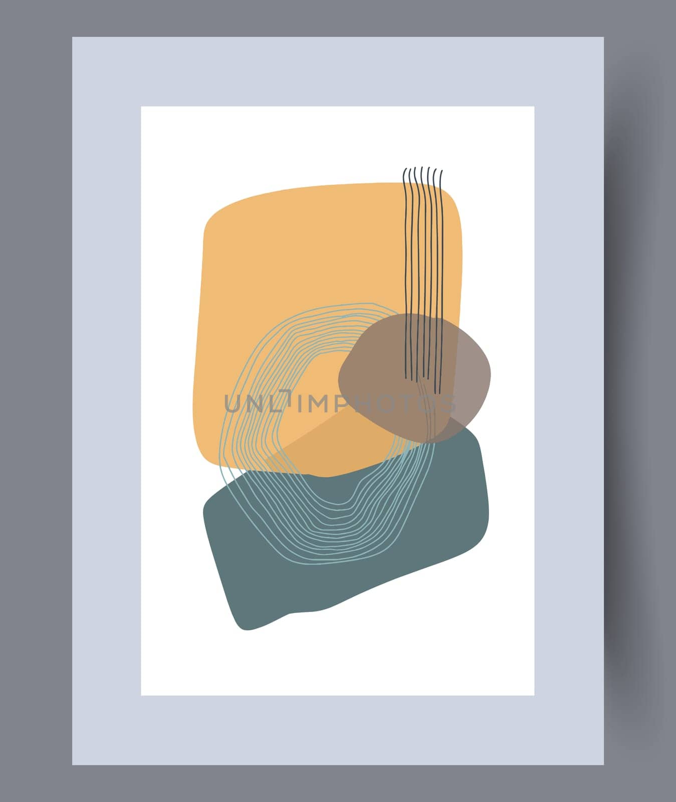 Scandinavian abstract vector print set. Minimalistic abstract wall art background for print. Scandinavian vector style.