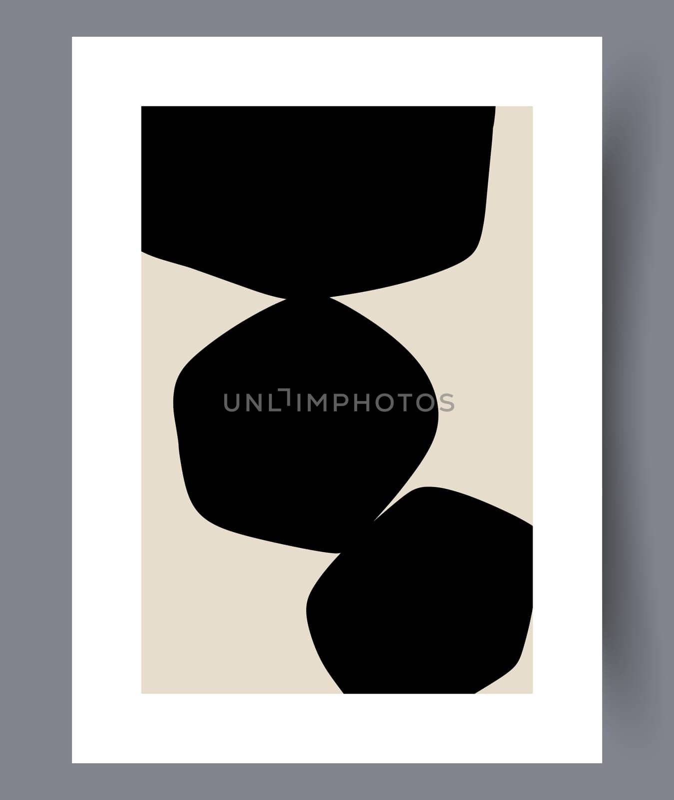 Scandinavian abstract vector print set. Minimalistic abstract wall art background for print. Scandinavian vector style.