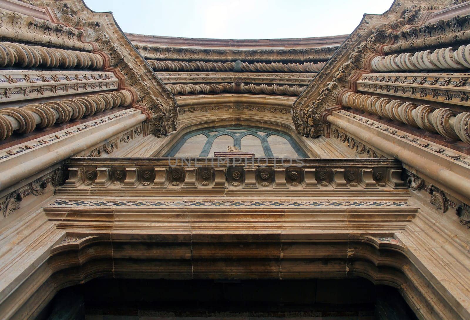 Close up of details of Orvieto Cathedral (Duomo di Orvieto) in Umbria in Italy